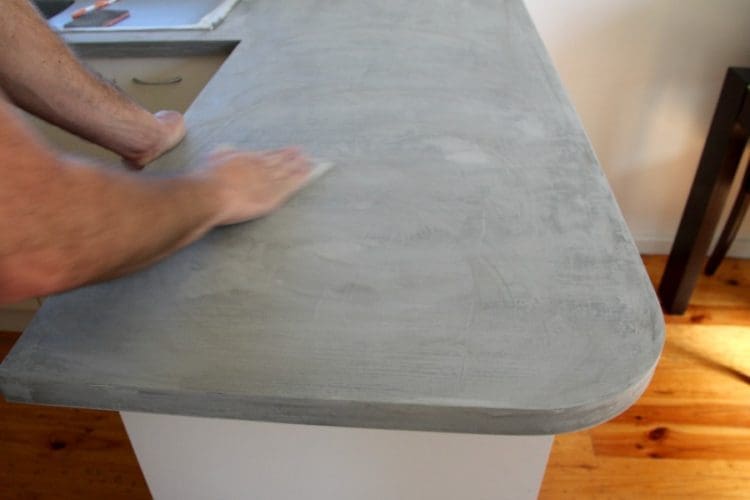 Sand the kitchen bench well