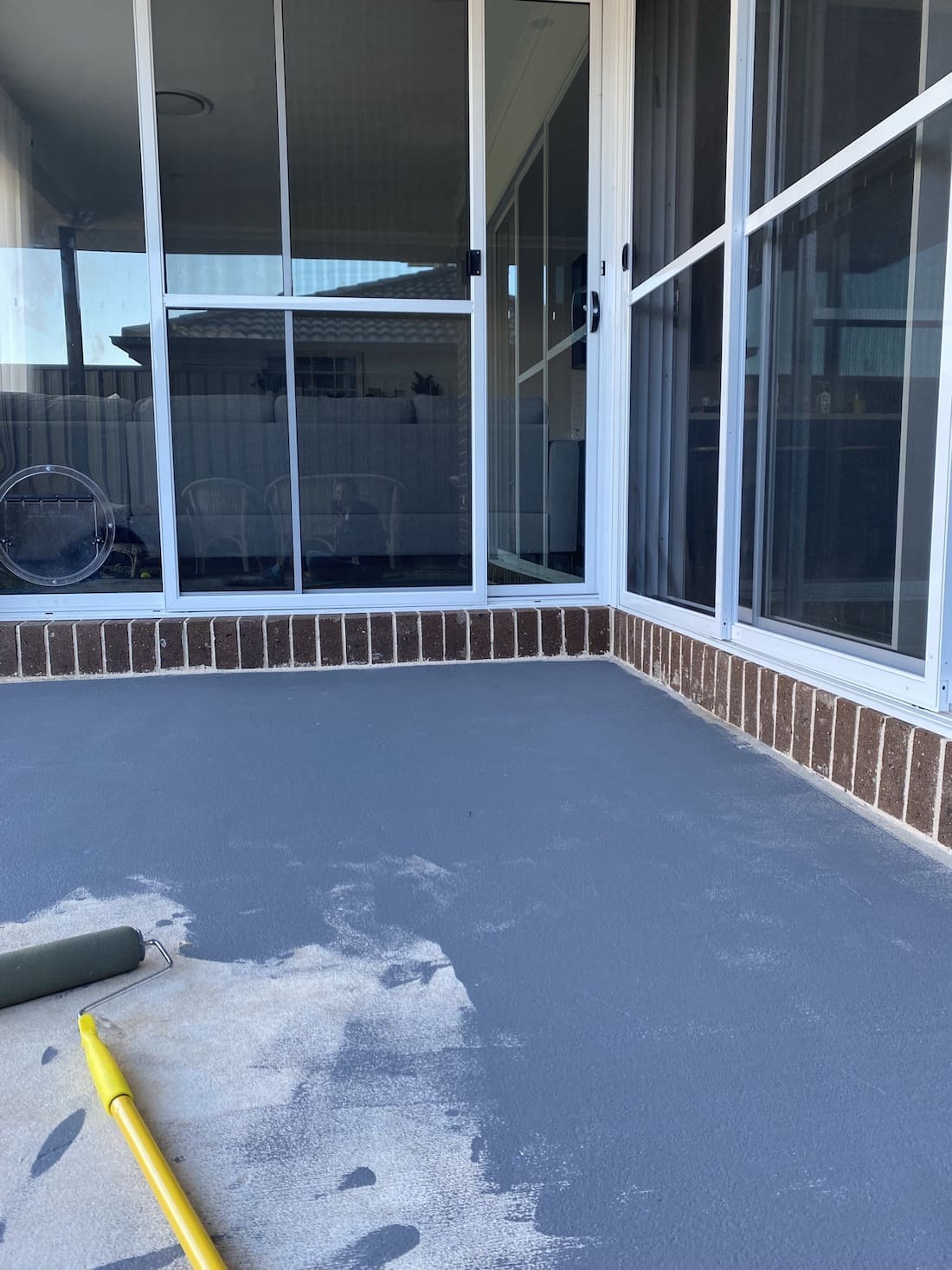 Alfresco flooring painting _ easy budget alfresco makeover