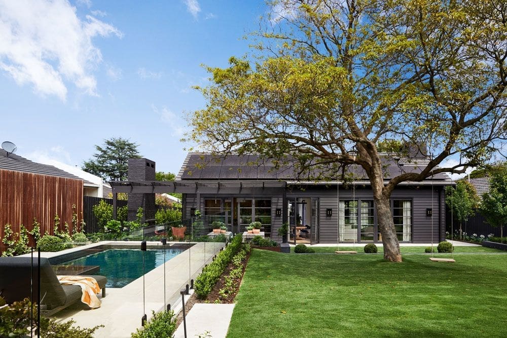 Landscaped garden and pool