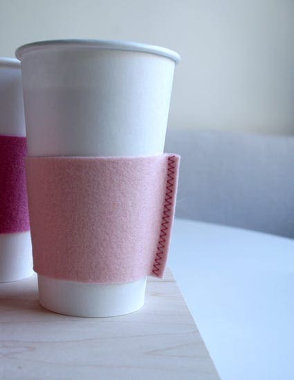 DIY felt coffee sleeve