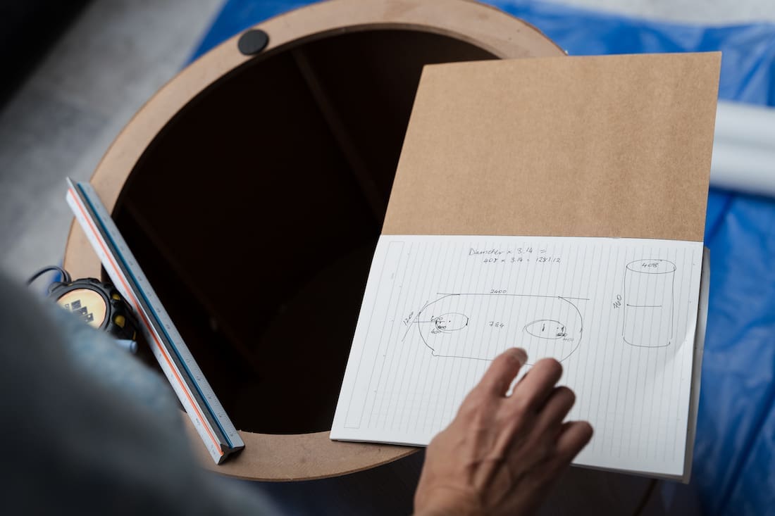 Design sketch for DIY outdoor table