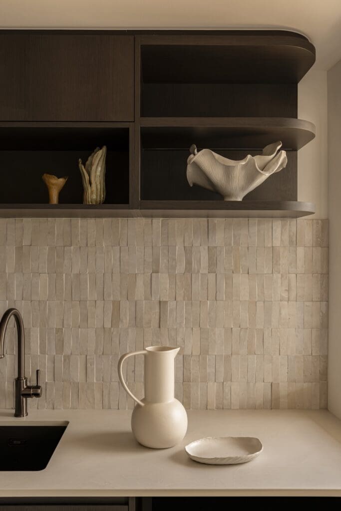 Styling details in walk in pantry at Deakin Home