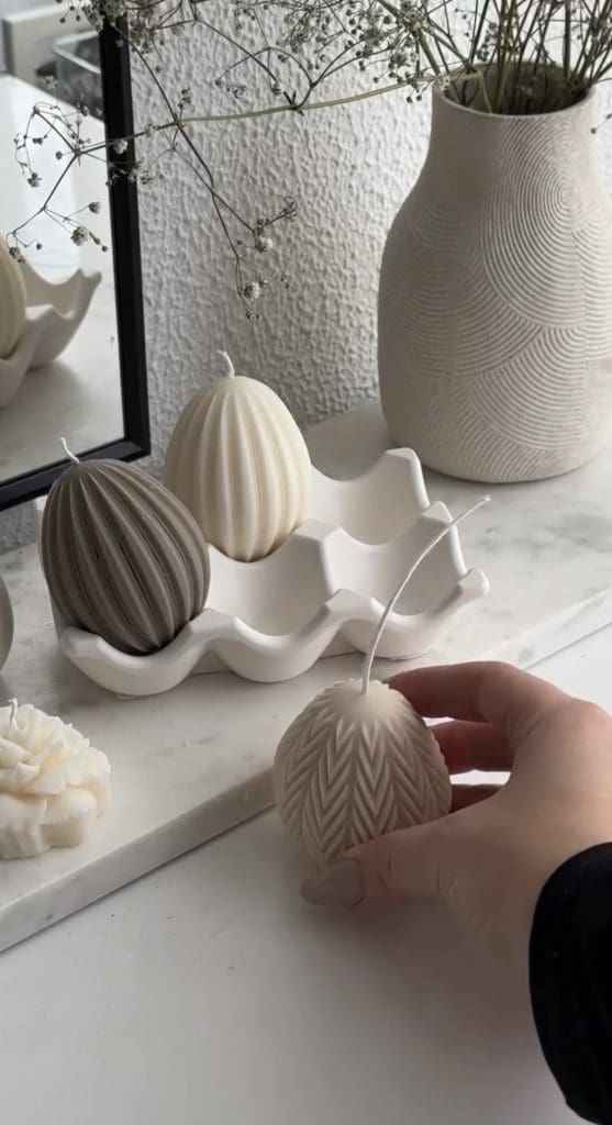 Homemade Easter egg candles 