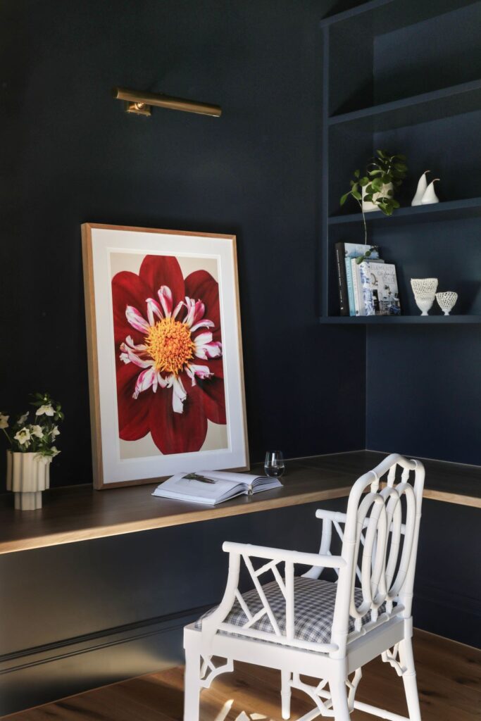 Navy blue home office