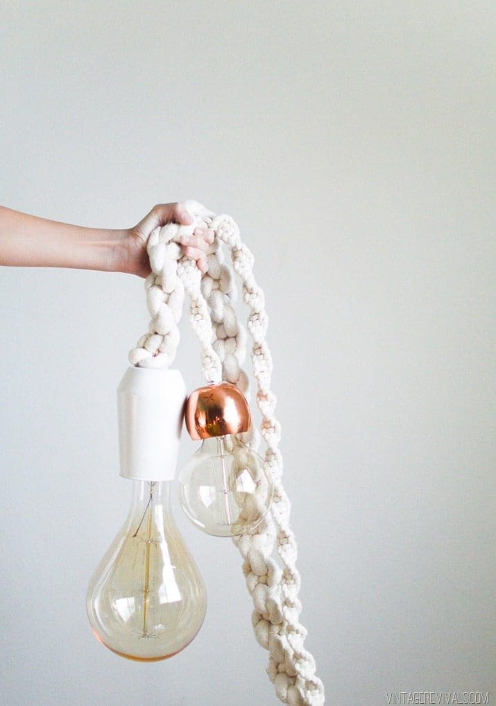 Giant macrame pendant lights