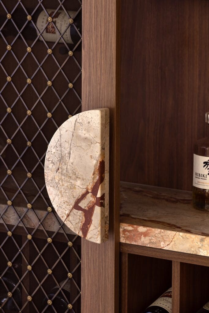 Solid stone semi circle door handles
