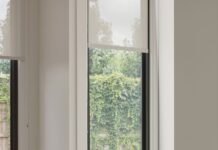 Picture window with bench seating and integrated storage