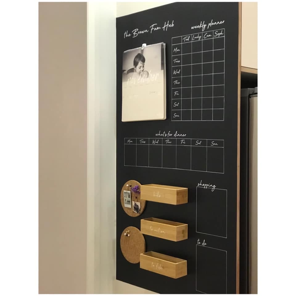 Family hub organiser using Kmart vinyl coolest Kmart hacks