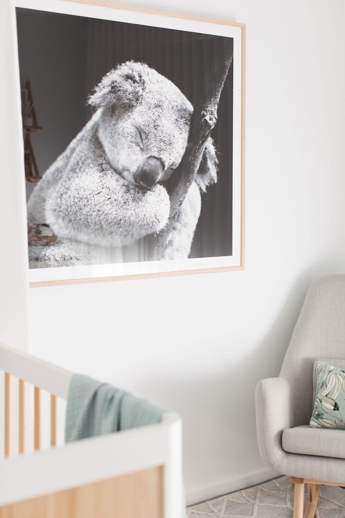 Koala artwork in Australian inspired nursery