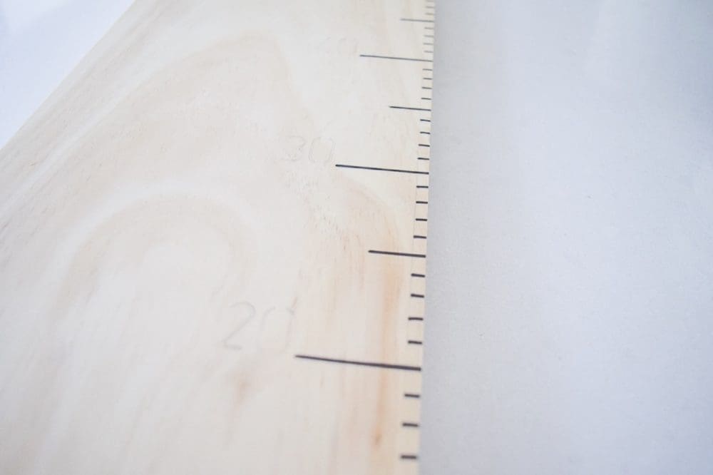 Markings on growth chart