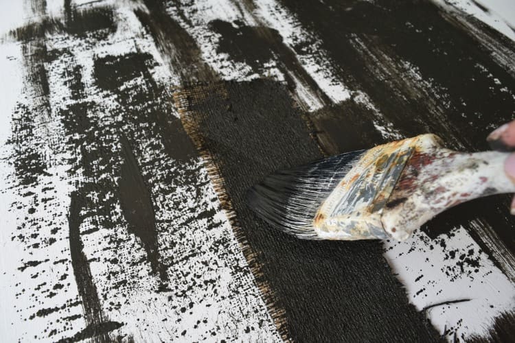 Paint black hessian for texture Black and white artwork