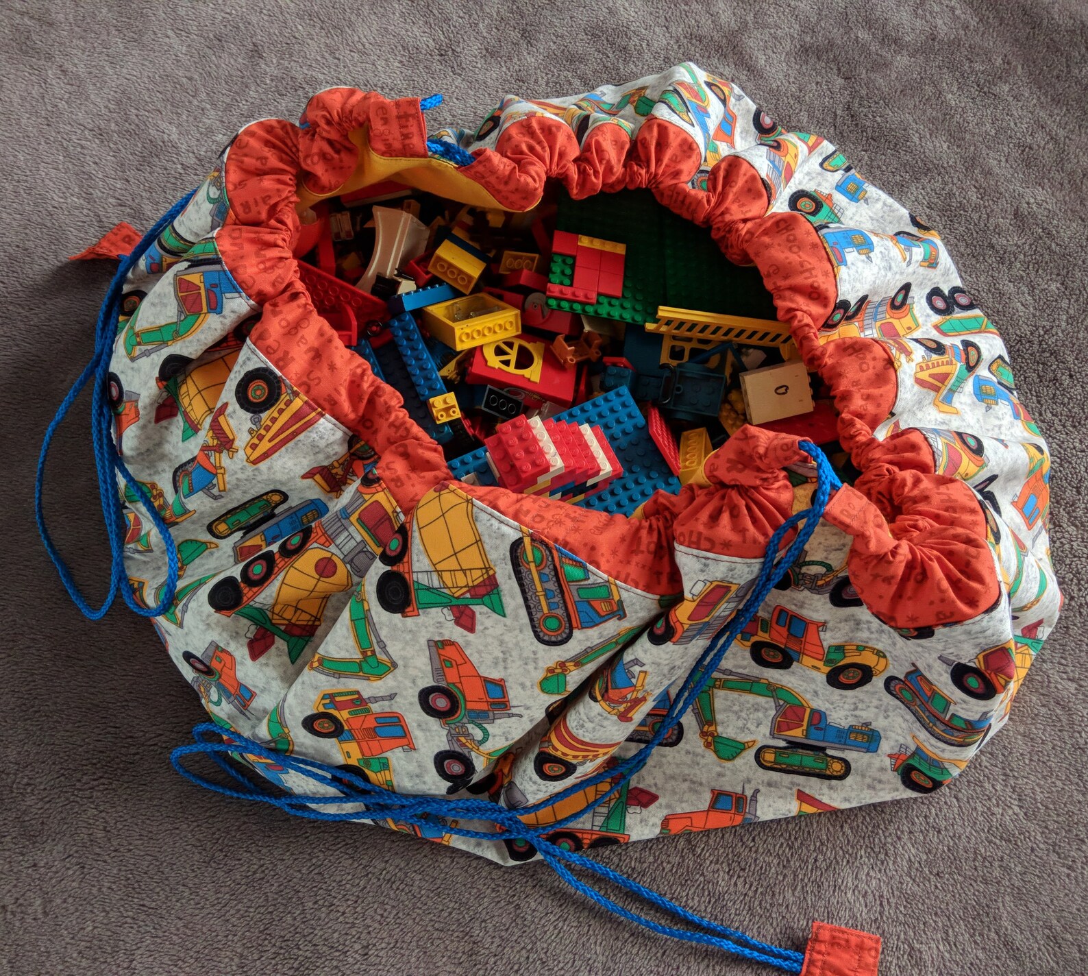 Playmat bag for toy storage