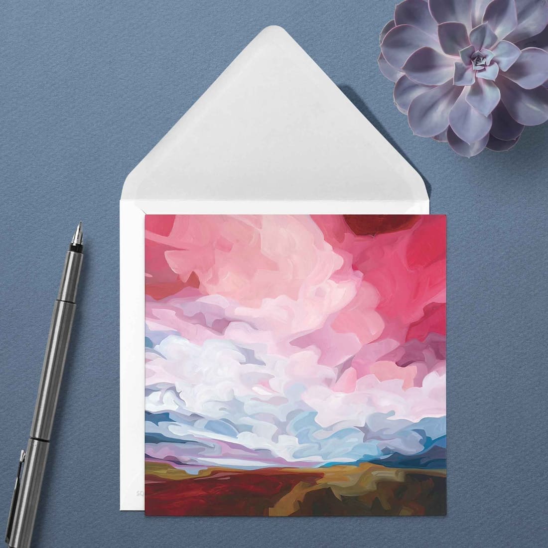 Greeting card featuring art called Neverending from Susannah Bee Art