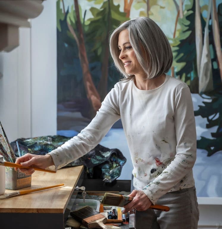 Susannah Bleasby from Susannah Bee Art in studio