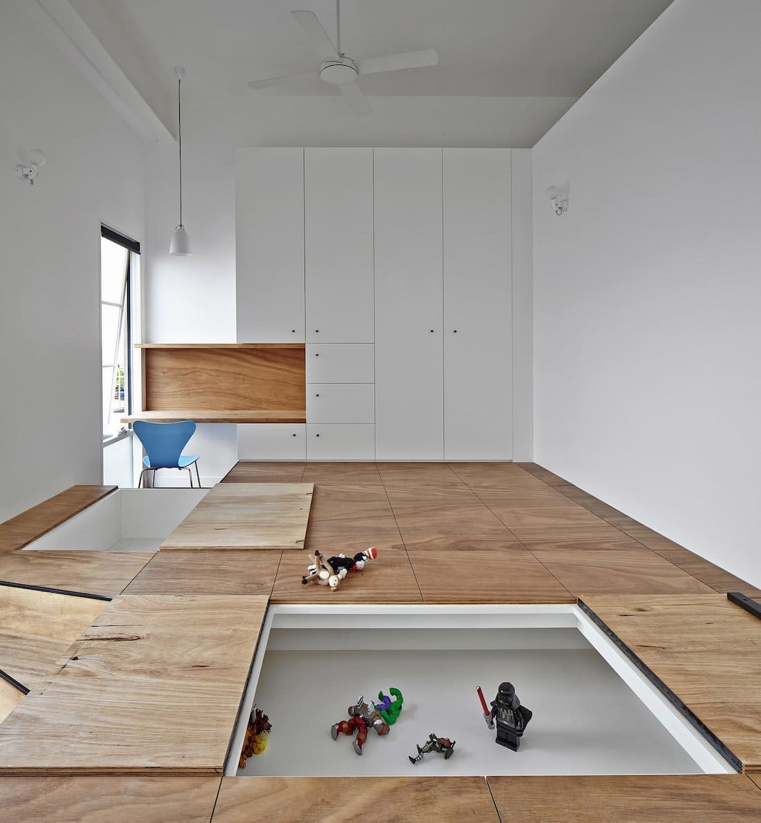 Toy box built into the floor