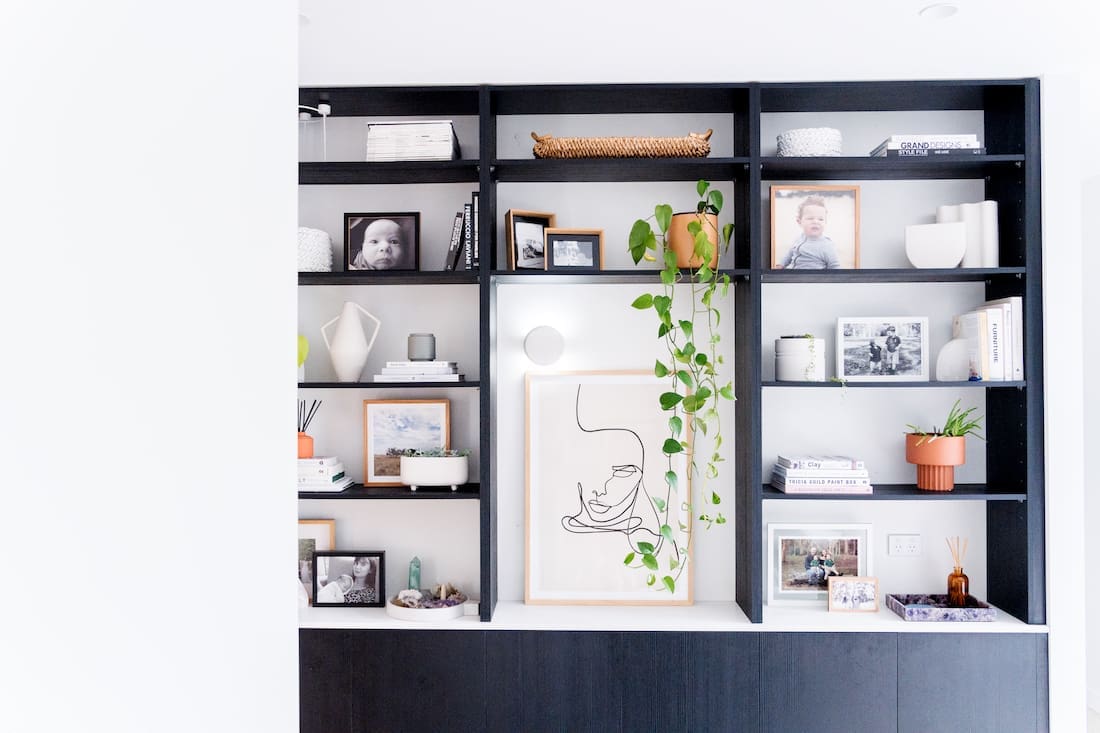 Wall light in bookshelf