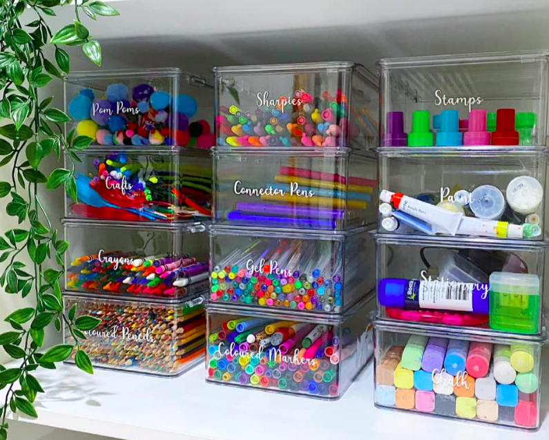 Organised craft supplies using Kmart products